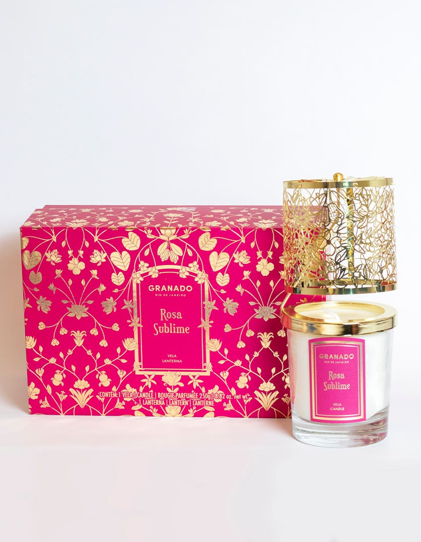 Kit Vela & Lanterna Rosa Sublime